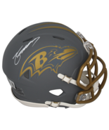 Zay Flowers Autographed Baltimore Ravens &#39;Slate&#39; Mini Speed Helmet Beckett - $2,808.35 MXN