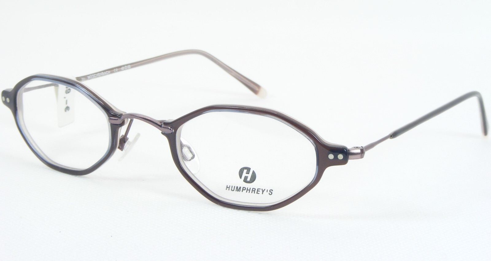 Vintage Humphrey&#39;s 2406 30 Blau / Braune / Mauve Taupe Brille Rahmen 43-... - $42.63