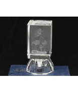 Etched Glass Cuboid Baby Delivery Stork and Angels 3D Image Home Decoration - £7.00 GBP
