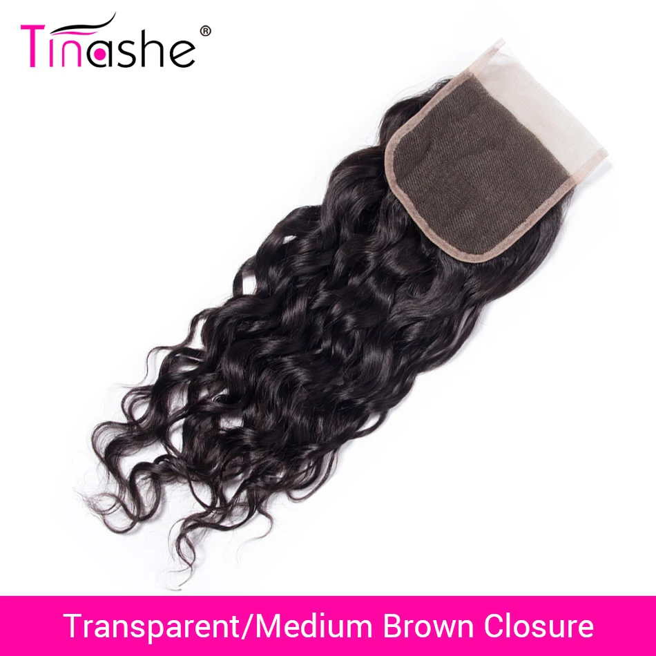 Tinashe Hair Brazilian Water Wave Transparent Lace Closure Natural Color... - £68.63 GBP+