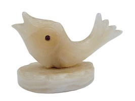 Vintage Handmade Alabaster Stone Fish Decor Incense Holder White Peach Tint 2.5&quot; - £9.91 GBP