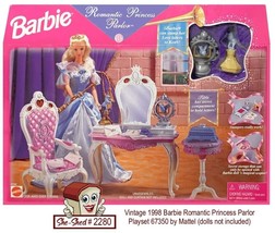 1998 Barbie Romantic Princess Parlor Playset 67350 Mattel Vintage Barbie - $49.95
