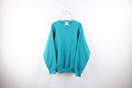 Vintage 90s Streetwear Mens Large Thrashed Blank Crewneck Sweatshirt Blu... - $738.87 MXN