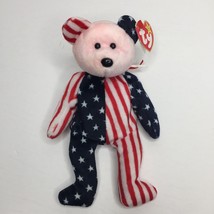 Vintage Ty Beanie Babies July 4 1999 Spangle Teddy Bear Red White Blue Stars - £39.95 GBP