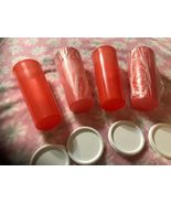 NEW TUPPERWARE 16oz TUMBLERS SET OF 4 w/WHITE LIDS CITRUS TANGERINE COLOR - $238.70 MXN