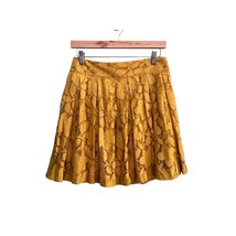 ANN TAYLOR LOFT Size 2 Mustard Yellow Lace Overlay Skirt - $12.16