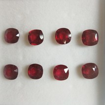 Natural Ruby 7mm Cushion Step Cut Pigeon Blood Color VVS Clarity Africa Loose Pr - £39.26 GBP