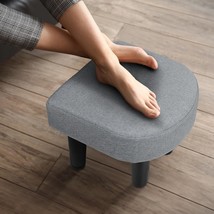 Allinside Ottoman Footstool With Handle, D-Shaped Linen Footrest, 9.5&quot; H... - $32.99