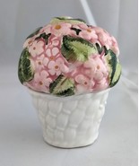 OMNIBUS Pink Floral Bouquet Basket Stacking Ceramic Salt &amp; Pepper Shakers - €12,61 EUR