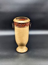VTG Ceramic Florentine Style Vase With Metal Rings On Side EVC - £14.22 GBP