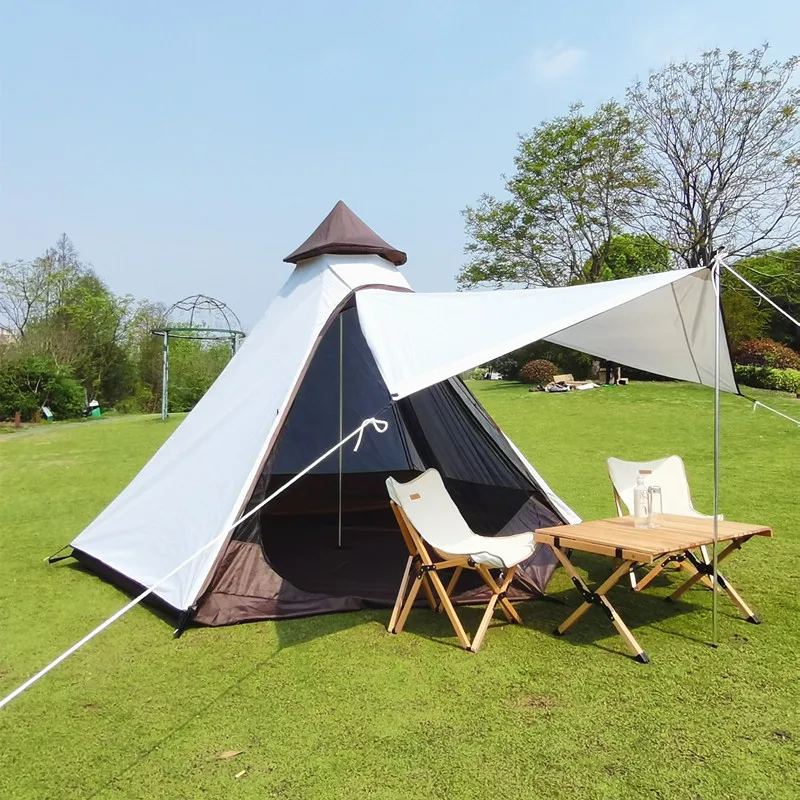 Outdoor Light Weight Waterproof Double Layer Of Large Camping Pyramid Tent - £188.88 GBP+