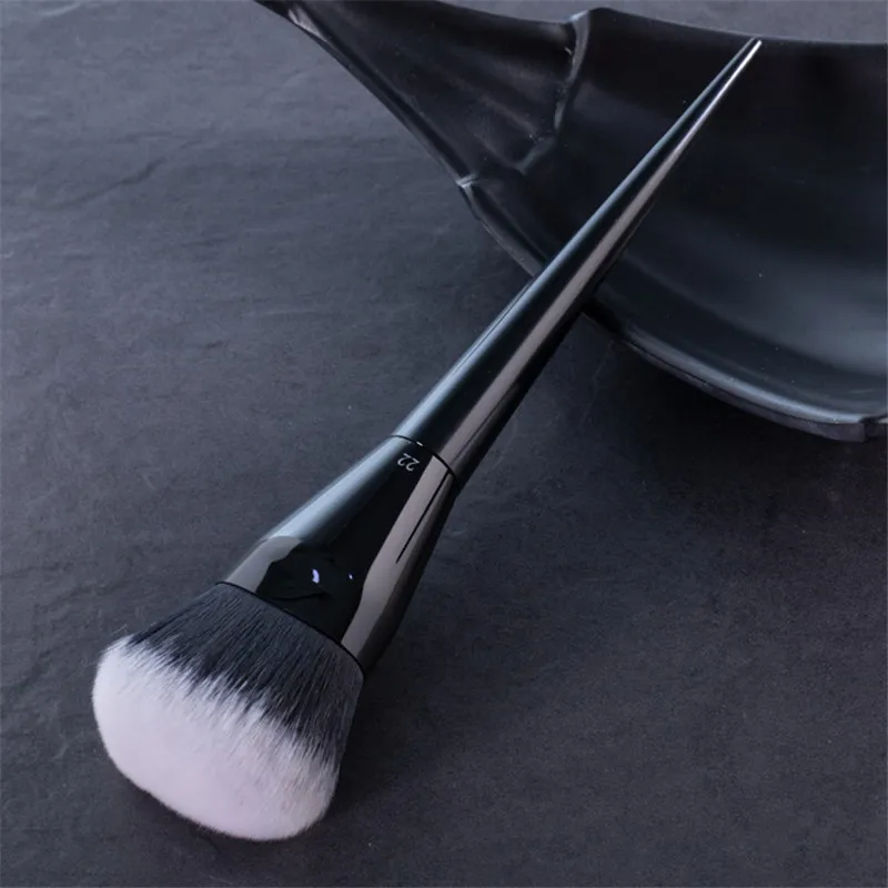 BLACK Vegan Pressed Powder Brush #22 - Large Round Smooth Powder Blending Makeup - $38.71