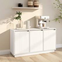 Sideboard White 111x34x60 cm Solid Wood Pine - £72.59 GBP