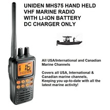 UNIDEN MHS75 HH VHF W/LI-ION BATTERY - Submersible Handheld Two-Way Mari... - £82.78 GBP