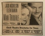 Man Trouble Movie Print Ad Jack Nicholson Ellen Barkin TPA10 - $5.93