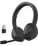 Bluetooth 5.3 Headset, Wireless Headset with Mic for Work Noise Cancelling - £37.44 GBP
