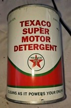 Rare Vintage Texaco Super Motor Detergent Full Oil Can 15 Ounce - £32.99 GBP