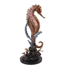 18 Inch Seahorse and Coral Statue Hand Finished - $577.17