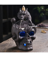 Dragon+Skull Shape Incense Holder Ceramic Smoke Waterfall Censer Decor - £44.99 GBP+