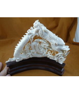 DRAG-12) mythical Dragon shed ANTLER figurine Bali detailed carving love... - $517.60 CAD