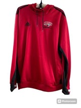 Adidas Football Sweater Mens Size XL Red Full Hoodie Sweatshirt - £14.64 GBP
