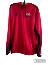 Adidas Football Sweater Mens Size XL Red Full Hoodie Sweatshirt - £14.54 GBP