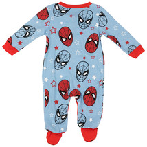 Spider-Man Mask All Over Print Sleep and Play Footed Pajamas Blue - £14.13 GBP