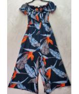 Patrons of Peace Jumpsuit Womens XS Navy Hawaiian Ruffle Ruched Rayon Ro... - $556.88 MXN