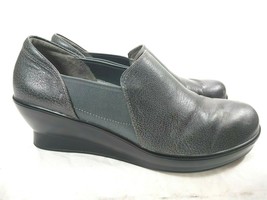 Alegria by PG Lite Wedge Shoes FRA-883 Gray Leather Slip On Nurse Women’s 9.5 - £23.65 GBP