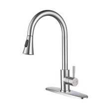 Kitchen Faucet with Pull Out Spray - Brushed Nickel - $80.92