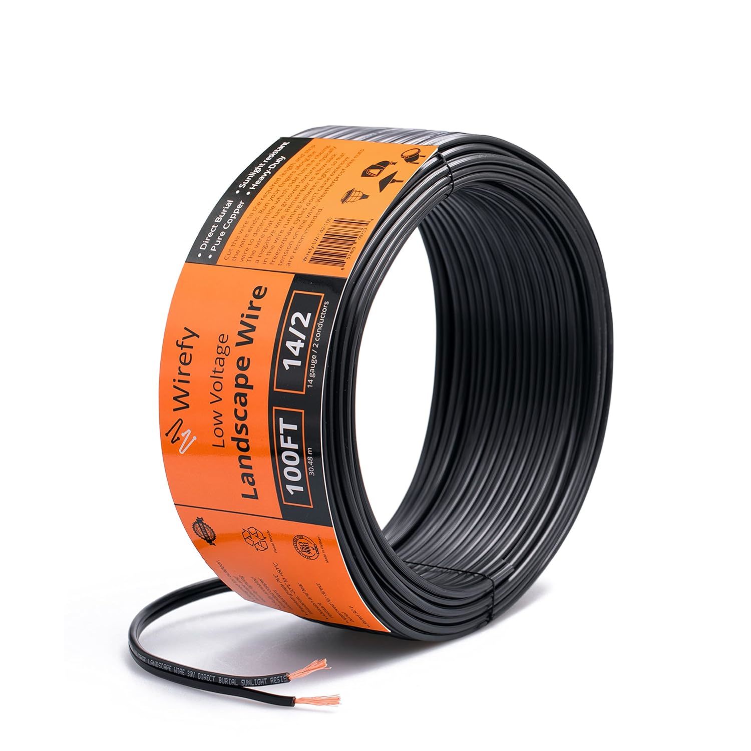 14/2 Low Voltage Landscape Lighting Copper Wire - 14-Gauge 2-Conductor 100 Feet