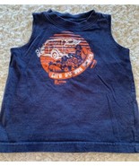 Faded Glory Boys Navy Blue Orange Vintage Life On The Beach Tank Top 2T - $71.90 MXN