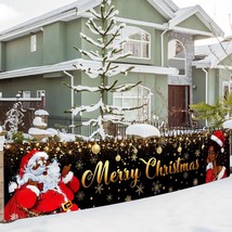 Black Santa Christmas Garden Banner Large 9.8 2ft - $23.50