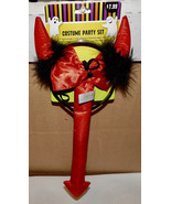 Halloween Costume Party Set 3pc Devil Set NWT Tail Headband Tie 209R - $7.39 CAD