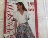 Butterick See and Sew Sewing Pattern 5424 Blouse and Shorts size 6 8 10 ... - $17.19