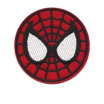 SPIDERMAN IRON ON PATCH 3&quot; Embroidered Applique Round Red Superhero Spid... - $3.95