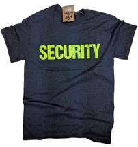 Security T-Shirt Charcoal Gray Mens Neon Tee Staff Event - £11.17 GBP