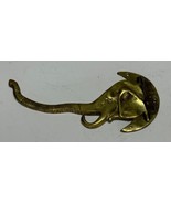 VTG Brass Elephant Crescent Moon Hanger Hook Swivel Bracket Wall Mount 2... - £30.54 GBP