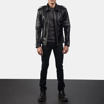 Armstrong Black Leather Biker Jacket - $150.00