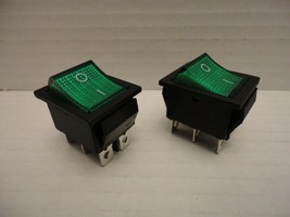 2 Pcs Lot Pack KCD4 16A 250V AC 20A 125V Green Light Rocker Boat Switch ... - £11.87 GBP