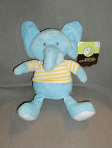 Animal Adventure Stuffed Plush Blue Elephant Yellow White Stripe Shirt 7&quot; 10&quot; - £26.57 GBP