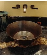 15&quot; Round Minders Pan Copper Vessel Bath Sink with Drain - $209.95