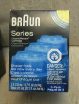 Braun Clean and Renew 3 Cartridges Pack-Refills Lemon Fresh Formula New - £14.78 GBP