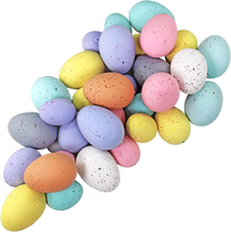 Assorted Faux Foam Easter Eggs Speckled Eggs Decorative Pastel Easter Eggs 32 Pc - £25.66 GBP