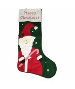 New Merry Christmas Stocking 29&quot; Santa Workshop Applique Large Candy Can... - $24.43 CAD