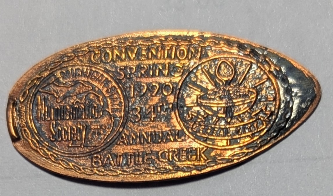 1990 Spring 34th Annual Battle Creek Convention Souvenir Elongated Penny - $3.95