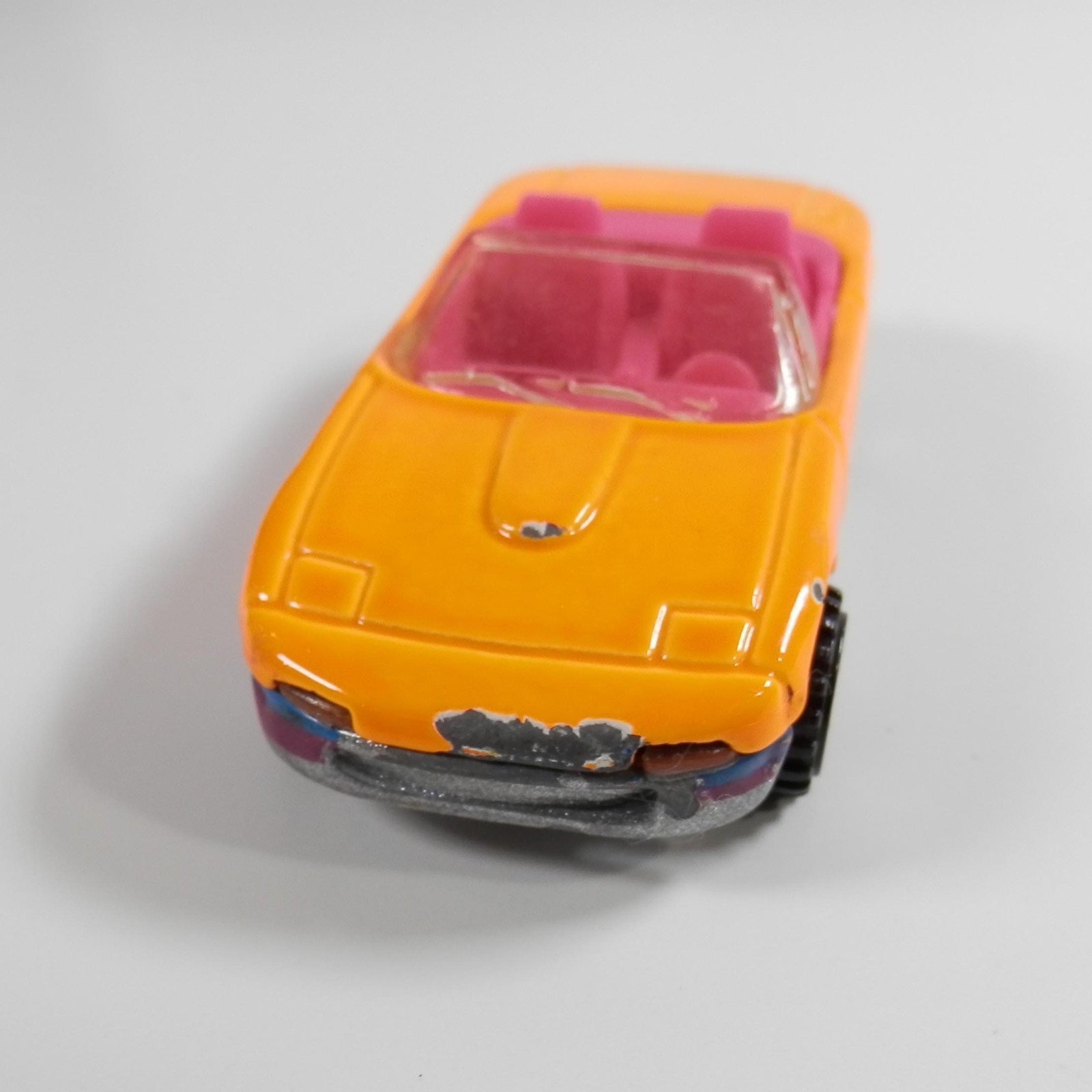 Vintage Hot Wheels 1990 Mazda Miata Convertible Orange Pink Interior Diecast Car Item image 5
