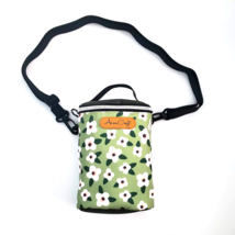 Handmade Light Green White Floral Print Cylindrical Crossbody Bag 7&quot; x 5... - £21.02 GBP