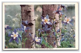 Colorado Columbine Flowers and Aspens UNP Unused Linen Postcard N25 - £2.25 GBP