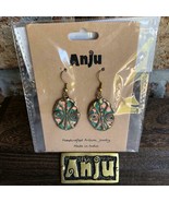 ANJU JEWELRY Brass &amp; Copper Blue/Green Patina Earrings with Spirals, EP2... - £14.79 GBP